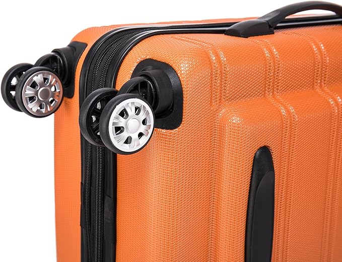 Rockland Melbourne Hardside Expandable Spinner Wheel Luggage Set, Orange, Carry-On 20-Inch and Tote 14-Inch