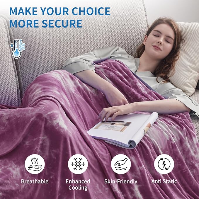 Guohaoi Cooling Blanket (90"x90"Queen Size) for Hot Sleepers and Night Sweats,Decortive Tie Dye,Arc-Chill Q-Max >0.5Cool Fiber,Ultra Cold Breathable,Comfortable,Keep Cool,Hypo-Allergenic,All-Season