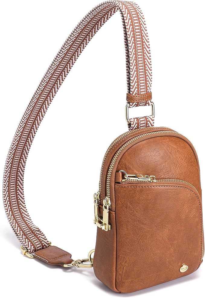 INICAT RFID Blocking Sling Bag, Anti Theft Crossbody Bag for Women, Travel Fanny Pack Style Purse, Vegan Leather