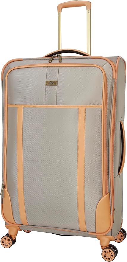 Dockers Seahorse Softside Expandable 8-Wheel Spinner Travel Checked Luggage, 3-Piece Set, New British Khaki