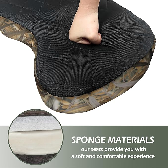 URMONA Portable Hunting Seat Cushion, 11.4 x 15.7 x 2.8in Thickening Lightweight Outdoor Cushion, Waterproof Sponge Dirty Proof Pad for Hunting, Camping, Stadium, Outdoor Sports, Fishing