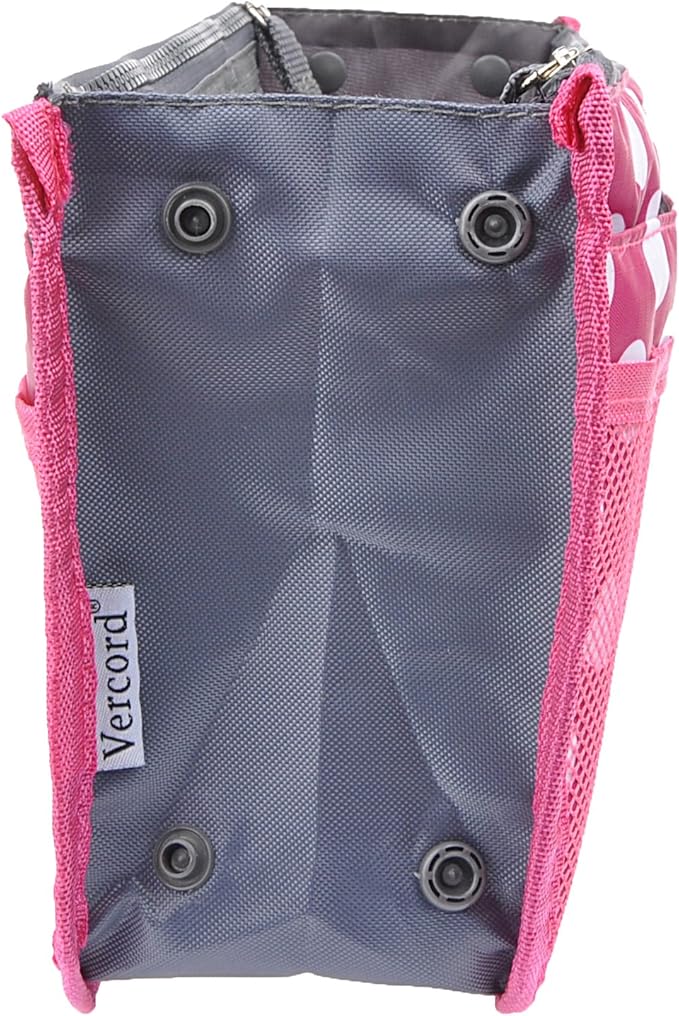 Vercord Purse Organizer Insert for Handbags Bag Organizers Inside Tote Pocketbook Women Nurse Nylon 13 Pockets Rose Dot Small