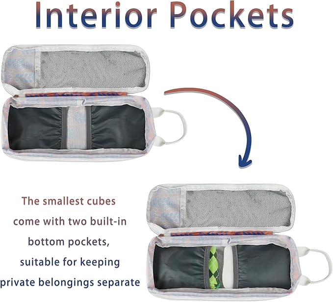 7 Pcs Compression Packing Cubes for Travel Luggage, Lightweight Suitcase Organizer Bags Set, Compression Packaging Cube for Travel Essentials, Packing Cubes for Carry on Suitcase