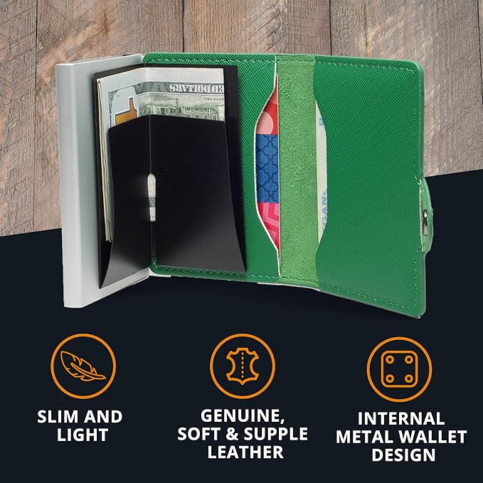 Conceal Plus Pop Up Wallet for Women – Slim Wallet for Small Purse & Crossbody Bag with Quick Card Access and RFID Blocking – Compact Card Holder (4-6 Card Capacity)