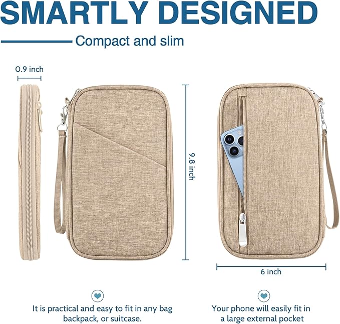 Passport Holder Family, Women Rfid Blocking Passport Wallet, Travel Essentials Premium Wallets, Waterproof Passport Holders Bag for Men Traveling, Travel Document Organizer Credit Cards Case