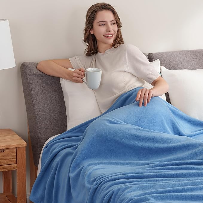 Berkshire Blanket Microfleece King Size Bed Blanket Royal Blue, Lightweight Soft Breathable Plush Micro Fleece Blanket for Bed Couch Sofa, 90x108 Inches
