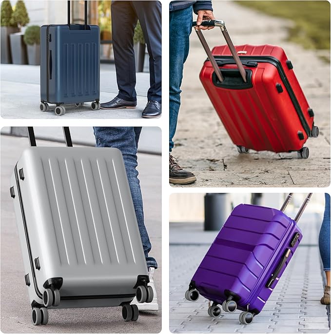 AWINNER Luggage Wheel Covers 8 Pack Upgraded,Silicone Luggage Wheel Protector Covers for most 8 Spinner Wheel Suitcases or Office Chair Caster,Durable,Mute and Shock Absorption (Grey)