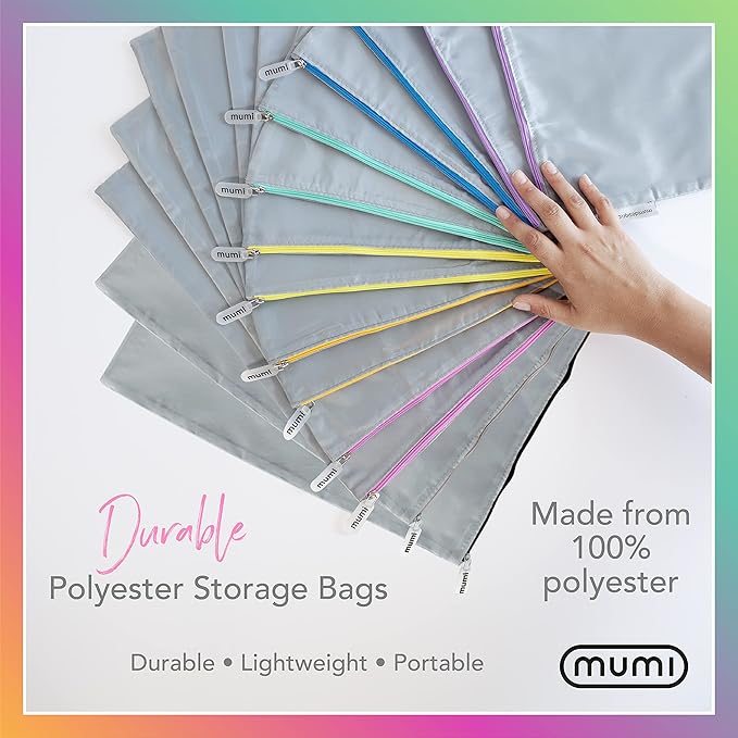 MUMI Travel Shoe Bags Set of 2 – Waterproof Shoe Bag for Travel, Gym, Storage, Packing – Lightweight Shoe Travel Bags for Suitcase, Closet, Backpack – Travel Shoe Organizer for Men and Women (Grey)