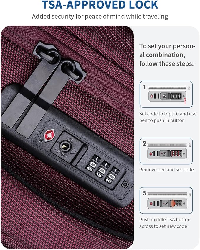 ECOHUB Carry On Luggage Airline Approved, 20 Inch Softside Carry On Suitcase with Spring Shock-Absorbing Spinner Wheels, Lightweight Travel Luggage with TSA Lock, 22x14x9 Carry-On Bag
