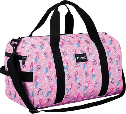 Kids Duffle Bag Overnight Bags for Boys and Girls Weekender Sleepover Carry-On Tote for Traveling Gym Sport Dance (Mermaid)