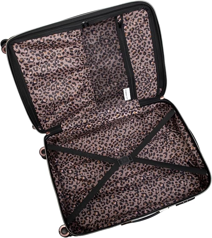 It Luggage Glitzy 21" Hardside Carry-On 8 Wheel Expandable Spinner, Metallic Rose Gold