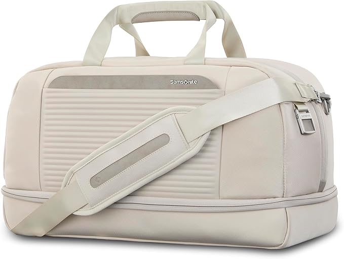 Samsonite Paralux Weekender Duffel Bag, Travel Carry-On Bag with Wide Opening, Drop-Bottom Shoe & Laundry Compartment, AirTag Holder, StackIt Strap - Business & Leisure Travel Bag