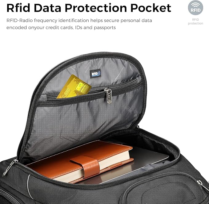 Swissdigital Design TSA Business Laptop Backpack For Men with Apple Find My,Travel Backpack With USB Charging Port,RFID Pockets Presents For Men Fits 15.6 Inch Computer | J16BT9508F-1