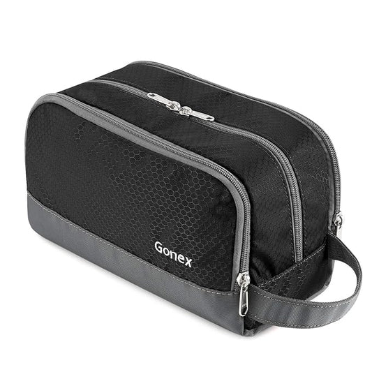 Gonex Travel Toiletry Bag Nylon, Shaving Bag Toiletry Organizer Black