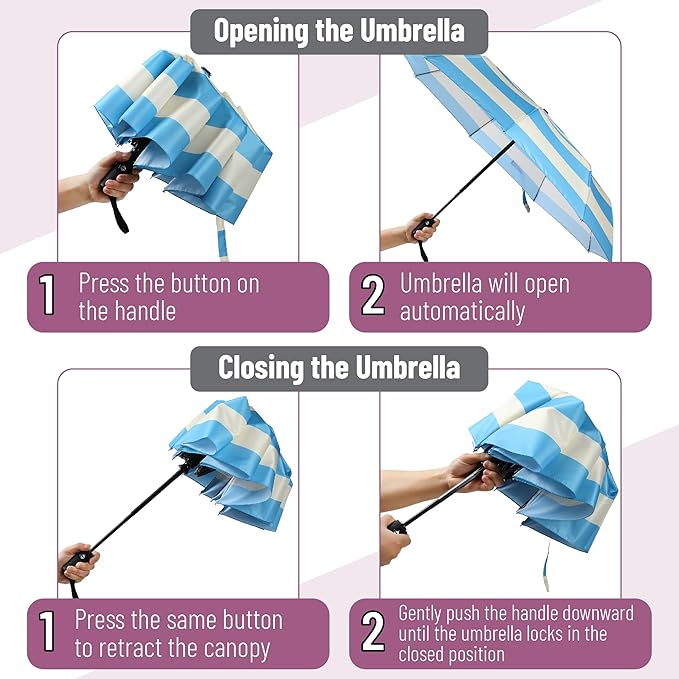 Mr. Pen- Windproof Travel Umbrella, Automatic Umbrellas for Rain, Compact