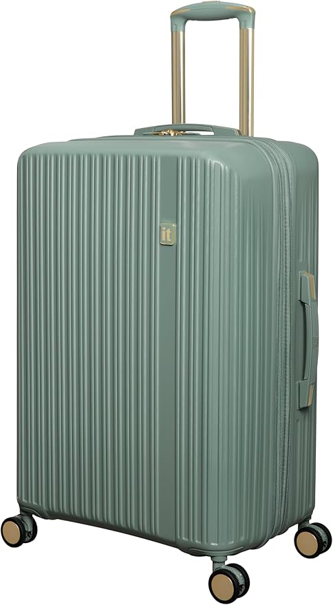 It Luggage Luxuriant 27" Hardside Checked 8 Wheel Expandable Spinner, Iceberg Green