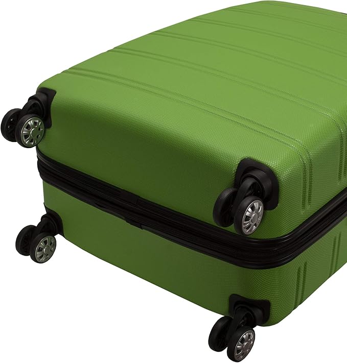Rockland Melbourne Hardside Expandable Spinner Wheel Luggage, Green, 3-Piece Set (20/24/28)