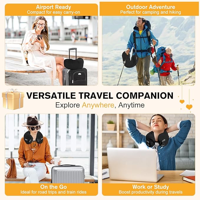 DreamShore Travel Pillow for Extra Luggage:Stuffable Neck Pillow with Adjustable Neck Size|Fits 3+ Days of Travel Essentials|Transformable Carry-On Solution|Soft Velvet Cover|No Filler(Black)