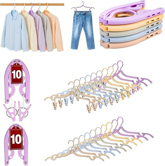 Travel Hangers, Cruise Ship Essentials Travel Essentials, Portable Cruises Must Haves 2025, Folding Hangers for Suitcase, RV Camping Airplane Europe Vacation Essential (20, Mixed)