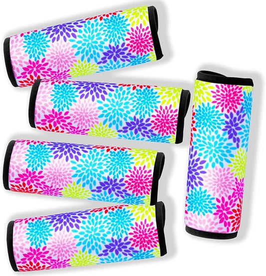 5 Pack Neoprene Luggage Handle Wraps for Suitcase Travel Luggage Tags/Identifiers/Marker/Grips