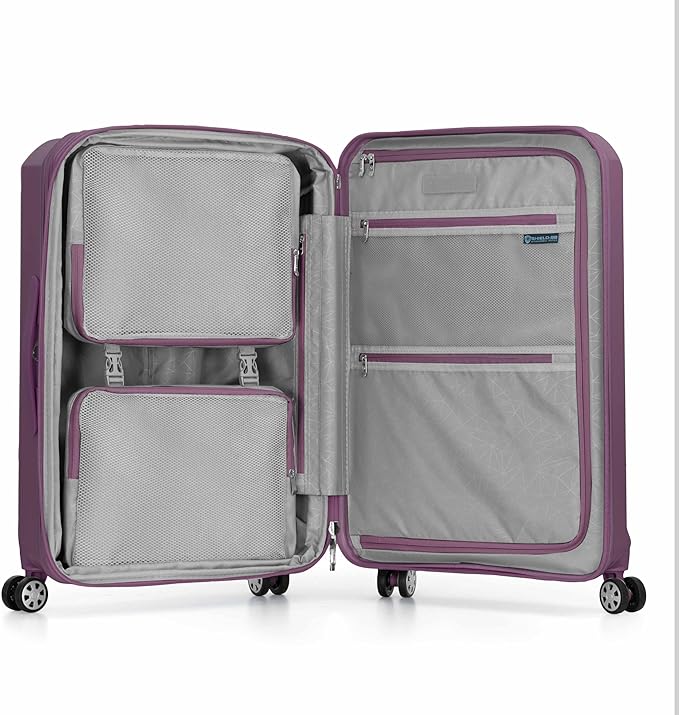 Traveler's Choice Pagosa Hardshell Expandable Luggage with Spinner Wheels, Mauve, 26-Inch Medium