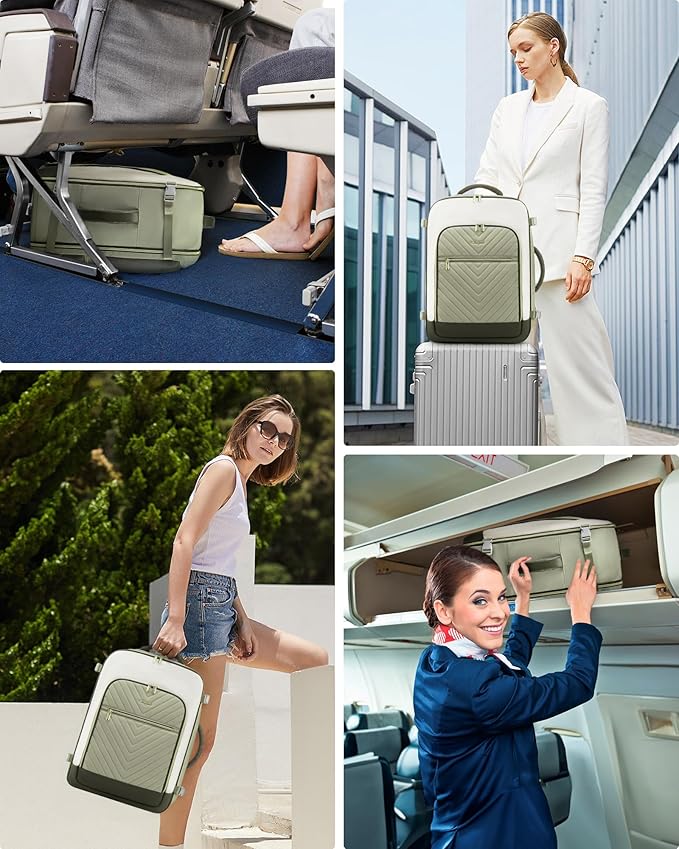 LOVEVOOK Large Travel Backpack for Women, TSA Carry on Backpack for Airplanes, 50L Personal Item Travel Bag for Women fits 17" Laptop,Waterproof Carry on Bag Airplane Approved with 3 Packing Cubes