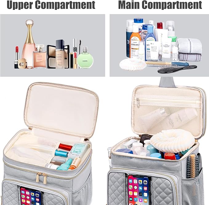 Large Toiletry Bag for Women Men,Bathroom Bag,Water Resistant Shower Bag,Makeup Bag,Portable Shower Caddy for College Dorm,Hanging Travel Toiletry Bag with Transparent Waterproof Phone Pocket