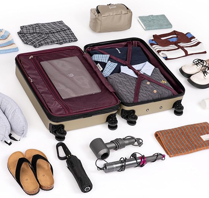 Expandable Luggage Sets 5 Piece,Suitcases with Detachable Wheels,ABS Hard Case Luggage with TSA Lock Spinner Wheels,Carry On Luggage Set