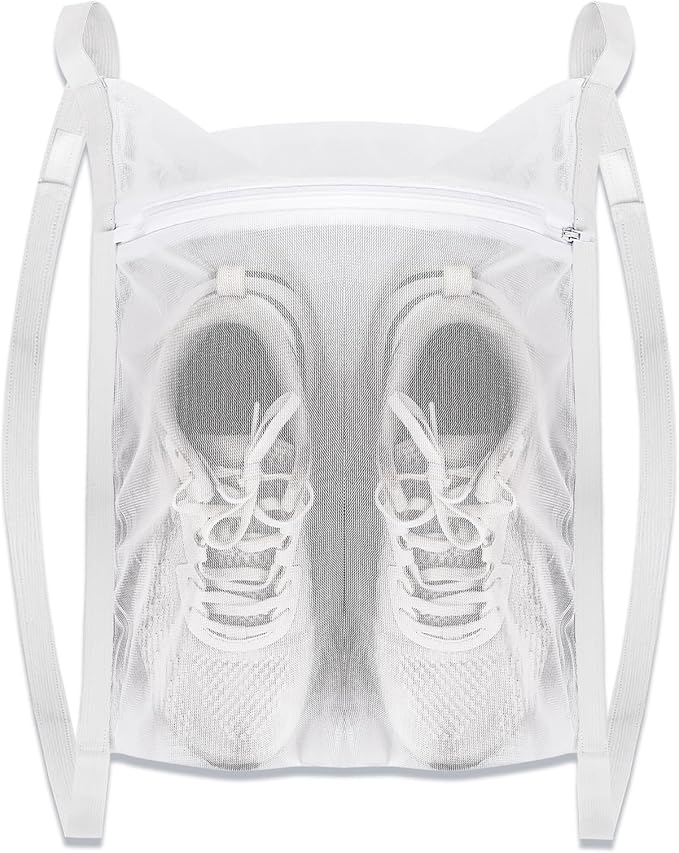 Laundry Bags,Sneaker Wash & Dry Net Bag for Dryer Sneaker Laundry Bags Large HoneyComber Mesh Bags with Zipper and Strap for Shoes Sneaker Washing Mesh Net for Most Dryers Door 15.7" Large