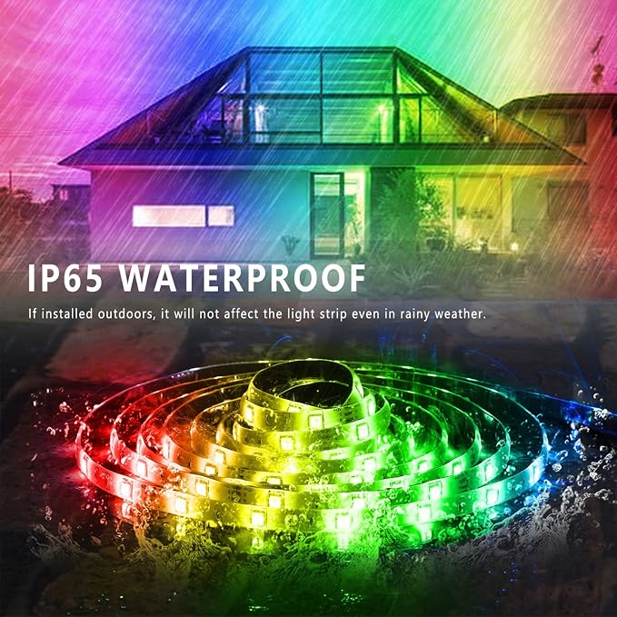 Ledagic Outdoor Led Strip Lights Waterproof, Led Rope Lights 200ft | Ip65 Outside Led Light Strip Waterproof with Remote and App Control, Exterior Music Syne RGB Strip Lights (2*100ft)