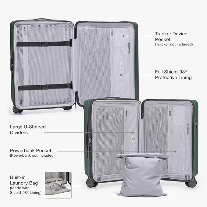 Traveler's Choice Markham Hardside Expandable Luggage with Hinomoto Spinner Wheels, 30-Inch Large, Green
