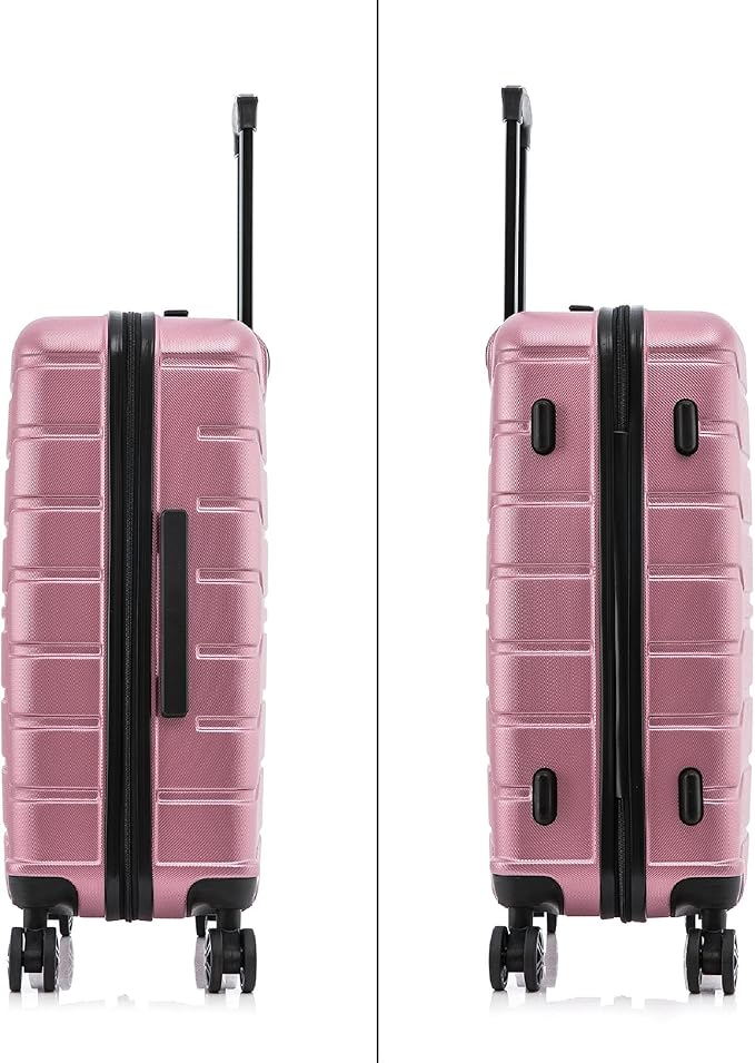 InUSA TREND Luggage with Spinner Wheels | Durable Lightweight Hardshell Suitcase,Travel sets with Handle and Trolley | (20in, 24in, 28in) 3 Piece Set | Rose Gold