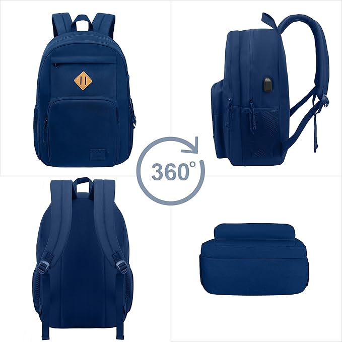KEOFID Light Weight Travel backpack for Men and Women, Laptop Backpack for Work, Large Bag for College, Water Resistent(Blue)
