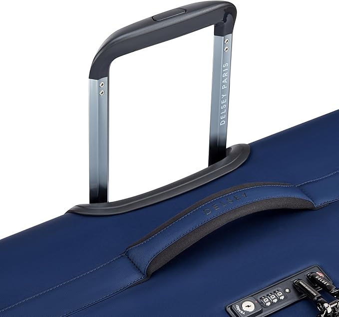 DELSEY PARIS Cruise 3.0 Softside Expandable Luggage with Spinner Wheels, Deep Sea Navy, Checked-Large 28 Inch