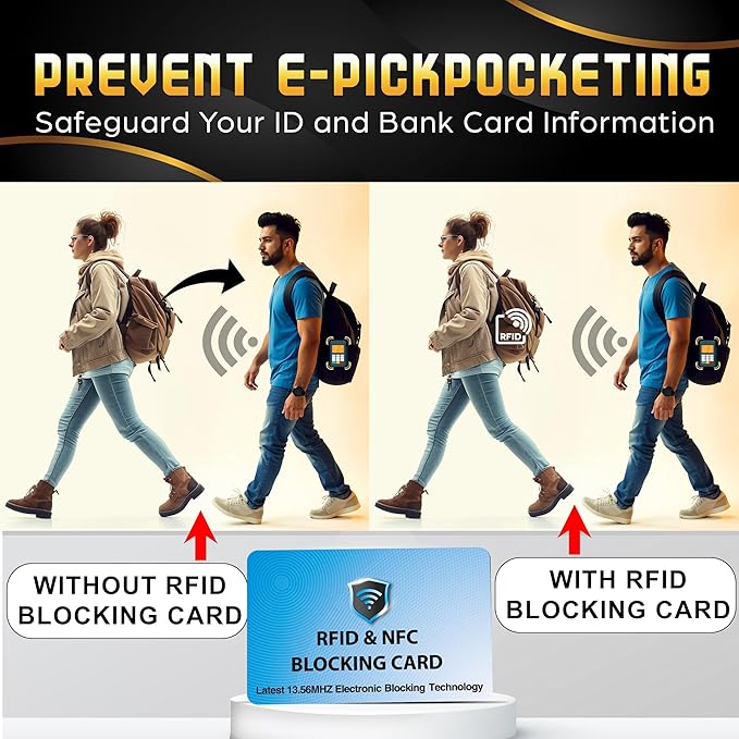 SaiTech IT RFID Blocking Cards Protect Your Entire Wallet, Purse, and Cards from NFC Contactless Theft Wallet for Men & Women - Sky Blue (5 Pcs Sky Blue)
