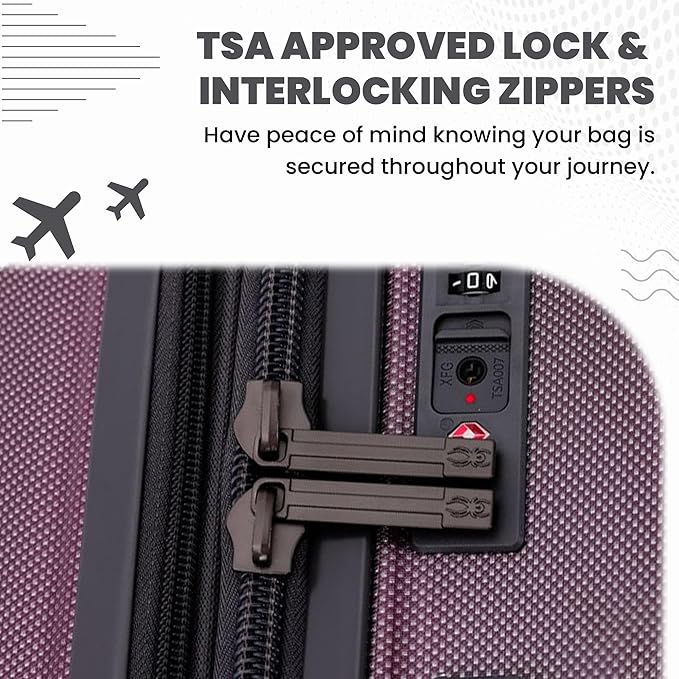 Spyder Rails 20 Inch Expandable Hardside Carry-On Suitcase with 360° Spinner Wheels, TSA Approved Lock