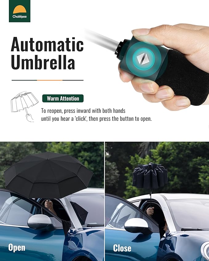Travel Compact Umbrella Windproof - Portable Automatic for Rain, Folding Umbrella for Men and Women, Portable 210T Fabric