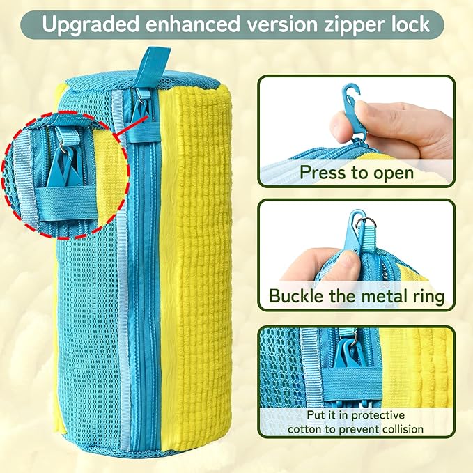 Anybar Shoe Washing Machine Bag –2 Pcs Reusable Laundry Shoe Bag 360° Deep Cleaning Sneaker Washing Machine Bag Fits All Shoe Types Microfiber Inside with Self-locking Zipper (Yellow)