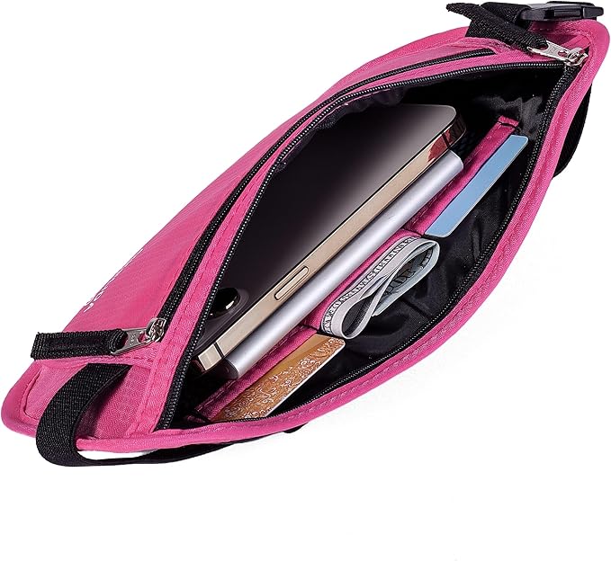 Travel Money Belt - Slim Passport Holder Travel Wallet with RFID Blocking Travel Pouch Undercover Fanny Pack for Women