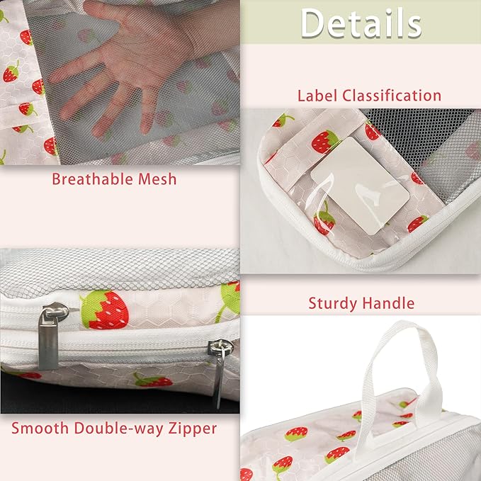 7 Pcs Compression Packing Cubes for Travel Luggage, Lightweight Suitcase Organizer Bags Set, Compression Packaging Cube for Travel Essentials, Packing Cubes for Carry on Suitcase