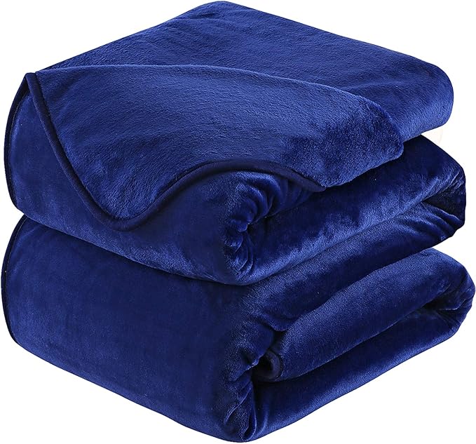 Soft Travel Size Blanket All Season Warm Fuzzy Microplush Lightweight Thermal Fleece Blankets for Couch Bed Sofa,Throw,50x61 Inch,Royal Blue