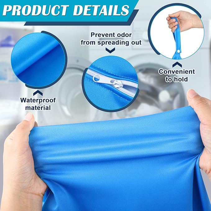 Shappy 2 Pcs Large Travel Laundry Bag Washable Waterproof Wet Dry Large Dirty Clothes Bag Bathing Workout(Laundry Style)