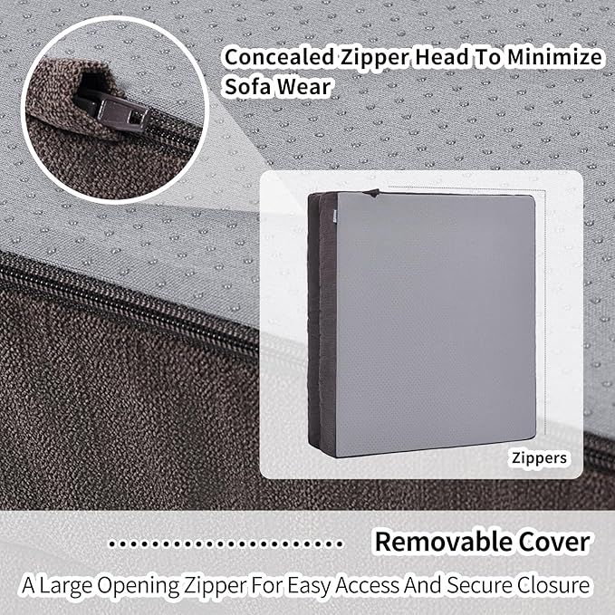 HAVARGO Recliner Cushions for Elderly with Lumbar Support, Patent Design 20x20x4 Inch Thick Chair Cushion Soft Tufted Dual Layer Booster Seat Cushions for Seniors Recliner Risers Taupe 1 Set