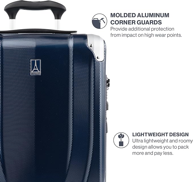 Travelpro Pathways 3 Hardside Expandable Luggage, 8 Spinner Wheels, Lightweight Hard Shell Suitcase, Checked Medium 25 Inch, Royal Blue