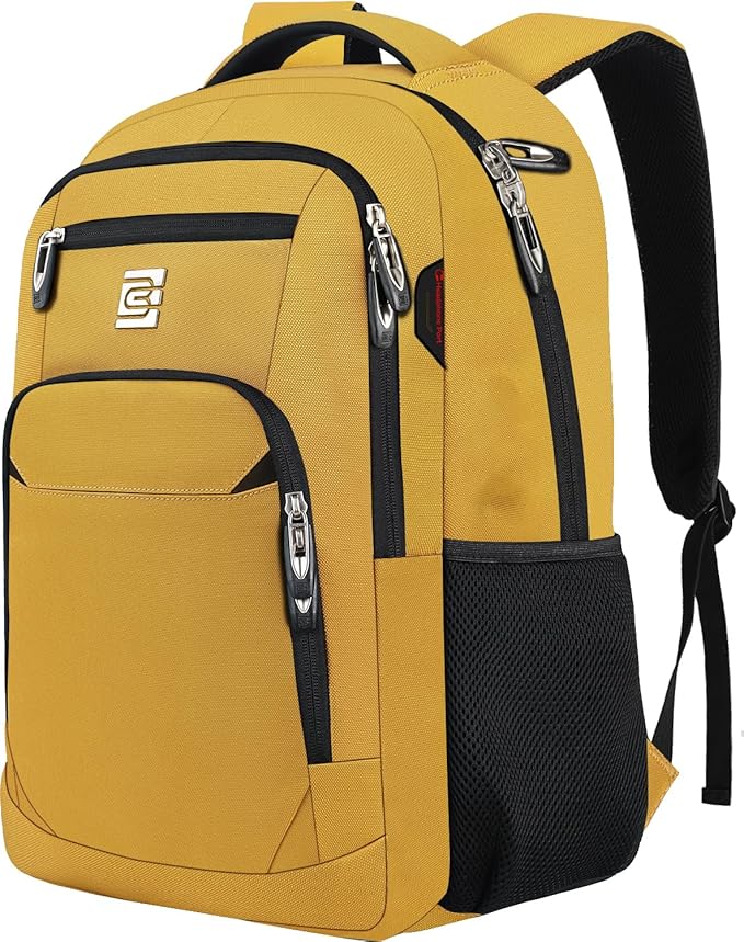 Volher Laptop Backpack,Business Travel Anti Theft Slim Durable Laptops Backpack,Water Resistant College Computer Bag for Women & Men Fits 15.6 Inch Laptop and Notebook-Yellow