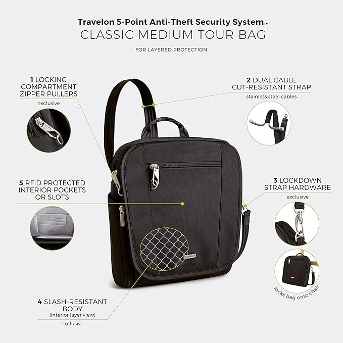 Travelon Anti-Theft Classic Medium Tour Bag