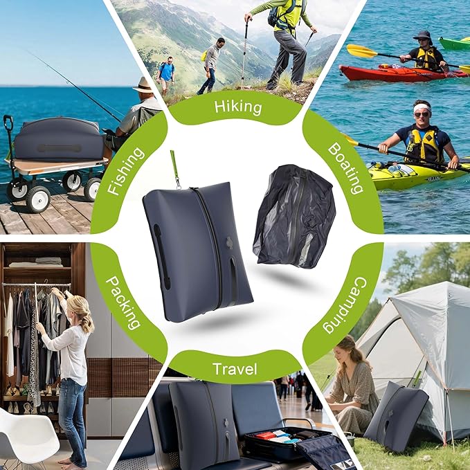 Vacuum Bags for Travel with Electric Pump,34L Waterproof Compression Bags for Carry On Suitcases and Backpack for Air Travel Vacation Camping Boating Outdoor Sports 2 Pack