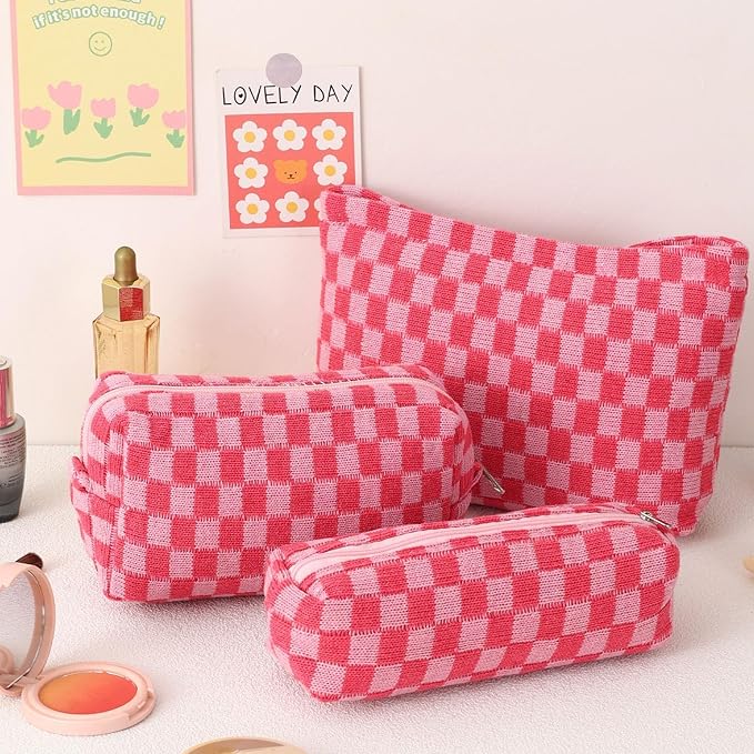 LYDZTION Makeup Bag Cosmetic Bag for Women,1Pcs Large Capacity Makeup Bags and 1Pcs Pencil Case Makeup Brushes Storage Bag Travel Toiletry Bag Organizer