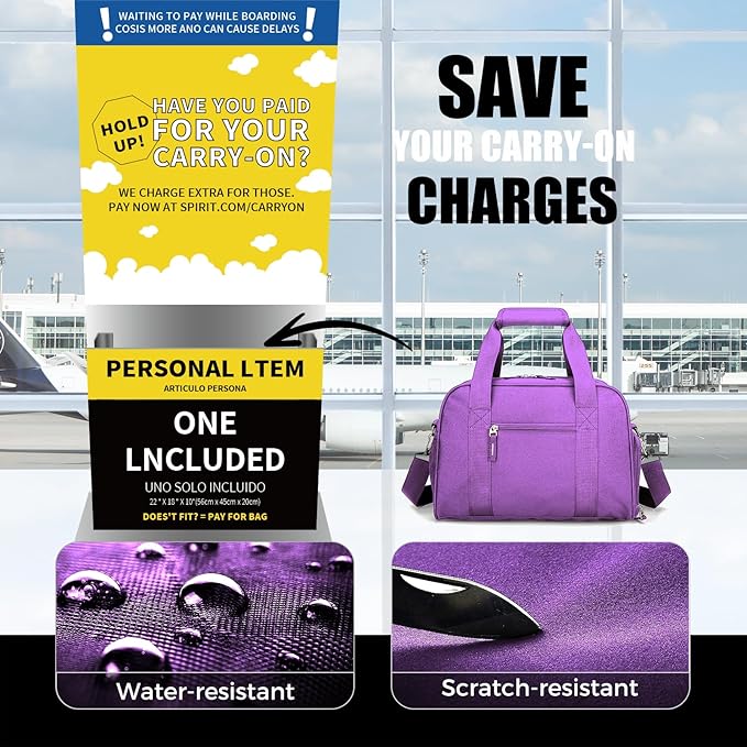 SeaRock 14 inch Small Gym Bag for Men & Women, Mini Duffle Bag with Shoe Compartment, Carry On Duffel Bag for Travel Sports, Purple