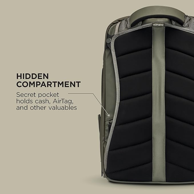 NOMATIC 20L Travel Pack - Mens Travel Backpack - Expandable to 30L - Water Resistant Daypack - TSA-Ready - Lightweight Business Traveling Backpack for Men - 16" Laptop Compartment